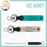 MiaWiki İsim Plaka ve 0 Rh (+) Kan Grubu Anahtarlık, Standart, MH-KAN-MT-10073x2, Pudra-Koyu Turkuaz-siyah, üniseks-yetişkin