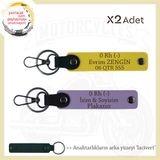MiaWiki İsim Plaka ve 0 Rh (-) Kan Grubu Anahtarlık, Standart, MH-KAN-MT-10888x2, Mor Menekşe-Sarı-lacivert, üniseks-yetişkin