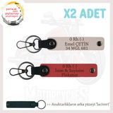 MiaWiki İsim Plaka ve 0 Rh (-) Kan Grubu Anahtarlık, Standart, MH-KAN-MT-10978x2, Nar Çiçeği-Pudra-lacivert, üniseks-yetişkin