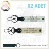 MiaWiki İsim Plaka ve 0 Rh (+) Kan Grubu Anahtarlık, Standart, MH-KAN-MT-9514x2, Beyaz-Sütlü Kahve-lacivert, erkek