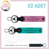MiaWiki İsim Plaka ve 0 Rh (+) Kan Grubu Anahtarlık, Standart, MH-KAN-MT-9654x2, Koyu Turkuaz-Pembe-siyah, üniseks-yetişkin