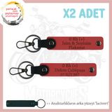 MiaWiki İsim Plaka ve 0 Rh (+) Kan Grubu Anahtarlık, Standart, MH-KAN-MT-9966x2, Nar Çiçeği-lacivert, üniseks-yetişkin