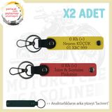 MiaWiki İsim Plaka ve 0 Rh (+) Kan Grubu Anahtarlık, Standart, MH-KAN-MT-9983x2, Nar Çiçeği-Sarı-lacivert, üniseks-yetişkin