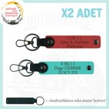 MiaWiki İsim Plaka ve 0 Rh (-) Kan Grubu Anahtarlık x2, Standart, MH-KAN-MT-10995x2, Nar Çiçeği-Turkuaz-lacivert, üniseks-yetişkin