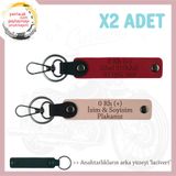 MiaWiki İsim Plaka ve 0 Rh (+) Kan Grubu Yazılı Deri x2 Anahtarlık, Standart, MH-KAN-MT-10242x2, Yavruağzı-Kırmızı-lacivert, üniseks-yetişkin