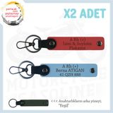 MiaWiki İsim Plaka ve A+ Kan Grubu Kişiye Özel Anahtarlık Set, Tek Ebat, MH-KAN-MT-5945x2, Nar Çiçeği-Gök Mavi-yeşil, üniseks-yetişkin