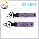 MiaWiki İsim Plaka ve A+ Kan Grubu Yazılı Anahtarlık, Tek Ebat, MH-KAN-MT-4311x2, Mor Menekşe, üniseks-yetişkin
