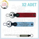 MiaWiki İsim Plaka ve A+ Kan Grubu Yazılı Motor Anahtarlık, Tek Ebat, MH-KAN-MT-5781x2, Kırmızı-Gök Mavi-gri, üniseks-yetişkin