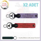 MiaWiki İsim Plaka ve A Rh (-) Kan Grubu Anahtarlık Set, Standart, MH-KAN-MT-6968x2, Nar Çiçeği-Mor Menekşe-lacivert, üniseks-yetişkin