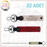 MiaWiki İsim Plaka ve B- Kan Grubu Kişiye Özel 2'li Anahtarlık Set, Standart, MH-KAN-MT-8815x2, Kırmızı-Pudra-sütlü kahve, üniseks-yetişkin