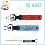 MiaWiki İsim Plaka ve B+ Kan Grubu Kişiye Özel Anahtarlık Set, Standart, MH-KAN-MT-7941x2, Nar Çiçeği-Gök Mavi-gri, üniseks-yetişkin