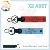 MiaWiki İsim Plaka ve B+ Kan Grubu Kişiye Özel Anahtarlık Set, Standart, MH-KAN-MT-7942x2, Nar Çiçeği-Gök Mavi-lacivert, üniseks-yetişkin