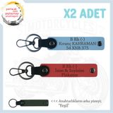 MiaWiki İsim Plaka ve B- Kan Grubu Kişiye Özel x2 Anahtarlık Set, Standart, MH-KAN-MT-8945x2, Nar Çiçeği-Gök Mavi-yeşil, üniseks-yetişkin
