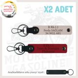 MiaWiki İsim Plaka ve B- Kan Grubu Yazılı Kişiye Özel x2 Anahtarlık Set, Standart, MH-KAN-MT-8814x2, Kırmızı-Pudra-siyah, üniseks-yetişkin