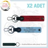 MiaWiki İsim Plaka ve B+ Kan Grubu Yazılı Motor Anahtarlık, Standart, MH-KAN-MT-7782x2, Kırmızı-Gök Mavi-lacivert, üniseks-yetişkin