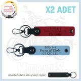 MiaWiki İsim Plaka ve B+ Kan Grubu Yazılı Motor Anahtarlık, Standart, MH-KAN-MT-7783x2, Kırmızı-Gök Mavi-siyah, üniseks-yetişkin