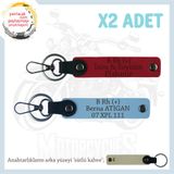 MiaWiki İsim Plaka ve B+ Kan Grubu Yazılı Motor Anahtarlık, Standart, MH-KAN-MT-7784x2, Kırmızı-Gök Mavi-sütlü kahve, üniseks-yetişkin