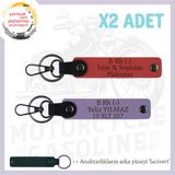 MiaWiki İsim Plaka ve B Rh (-) Kan Grubu Anahtarlık Set, Standart, MH-KAN-MT-8968x2, Nar Çiçeği-Mor Menekşe-lacivert, üniseks-yetişkin