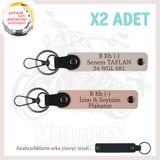 MiaWiki İsim Plaka ve B Rh (-) Kan Grubu Anahtarlık Set, Standart, MH-KAN-MT-9259x2, Yavruağzı-Pudra-siyah, üniseks-yetişkin