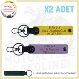 MiaWiki İsim Plaka ve B Rh (+) Kan Grubu Anahtarlık, Standart, MH-KAN-MT-7888x2, Mor Menekşe-Sarı-lacivert, üniseks-yetişkin