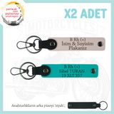 MiaWiki İsim Plaka ve B Rh (+) Kan Grubu Anahtarlık, Standart, MH-KAN-MT-8073x2, Pudra-Koyu Turkuaz-siyah, üniseks-yetişkin