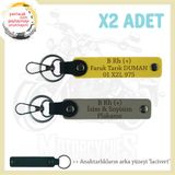 MiaWiki İsim Plaka ve B Rh (+) Kan Grubu Yazılı Kişiye Özel x2 Anahtarlık Set, Standart, MH-KAN-MT-7743x2, Kül Gri-Sarı-lacivert, üniseks-yetişkin