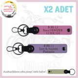 MiaWiki İsim Plaka ve Kan Grubu Anahtarlık Motor Seti, Standart, MH-KAN-MT-8880x2, Mor Menekşe-Pembe-sütlü kahve, üniseks-yetişkin