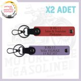 MiaWiki İsim Plaka ve Kan Grubu Anahtarlık Motosiklet, Standart, MH-KAN-MT-5121x2, Nar Çiçeği-Mor Menekşe, üniseks-yetişkin