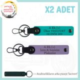 MiaWiki İsim Plaka ve Kan Grubu Anahtarlık Motosiklet, Standart, MH-KAN-MT-5867x2, Mor Menekşe-Koyu Turkuaz-lacivert, üniseks-yetişkin