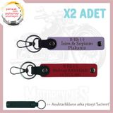 MiaWiki İsim Plaka ve Kan Grubu Kişisel Anahtarlık, Standart, MH-KAN-MT-8872x2, Mor Menekşe-Kırmızı-lacivert, üniseks-yetişkin