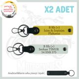 MiaWiki İsim Plaka ve Kan Grubu Kişiselleştirilmiş Anahtarlık, Standart, MH-KAN-MT-8112x2, Sarı-Beyaz-siyah, üniseks-yetişkin