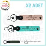 MiaWiki İsim Plaka ve Kan Grubu Kişiye Özel Anahtarlık, Standart, MH-KAN-MT-9278x2, Yavruağzı-Turkuaz-yeşil, üniseks-yetişkin