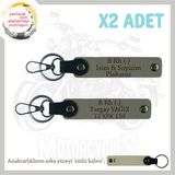 MiaWiki İsim Plaka ve Kan Grubu Motorcu Anahtarlık, Standart, MH-KAN-MT-8753x2, Kül Gri-sütlü kahve, üniseks-yetişkin