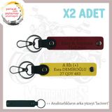 MiaWiki İsim Plaka ve Kan Grubu Özel Üretim Anahtarlık, Standart, MH-KAN-MT-6116x2, Sarı-Bordo-lacivert, üniseks-yetişkin
