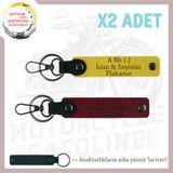 MiaWiki İsim Plaka ve Kan Grubu Özel Üretim Anahtarlık, Standart, MH-KAN-MT-7116x2, Sarı-Bordo-lacivert, üniseks-yetişkin