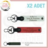 MiaWiki İsim Plaka ve Kan Grubu Yazılı Anahtarlık Set, Standart, MH-KAN-MT-5929x2, Nar Çiçeği-Beyaz-yeşil, üniseks-yetişkin