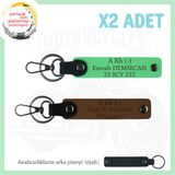 MiaWiki İsim Plaka ve Kan Grubu Yazılı Anahtarlık Set, Standart, MH-KAN-MT-6422x2, Açık Kahve-Fıstık Yeşil-siyah, üniseks-yetişkin