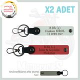 MiaWiki İsim Plaka ve Kan Grubu Yazılı Anahtarlık Set, Standart, MH-KAN-MT-7925x2, Nar Çiçeği-Beyaz-gri, üniseks-yetişkin