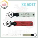 MiaWiki İsim Plaka ve Kan Grubu Yazılı Anahtarlık Set, Standart, MH-KAN-MT-7928x2, Nar Çiçeği-Beyaz-sütlü kahve, üniseks-yetişkin