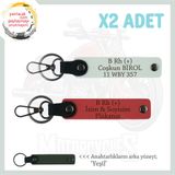 MiaWiki İsim Plaka ve Kan Grubu Yazılı Anahtarlık Set, Standart, MH-KAN-MT-7929x2, Nar Çiçeği-Beyaz-yeşil, üniseks-yetişkin