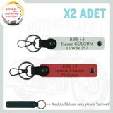 MiaWiki İsim Plaka ve Kan Grubu Yazılı Anahtarlık Set, Standart, MH-KAN-MT-8926x2, Nar Çiçeği-Beyaz-lacivert, üniseks-yetişkin