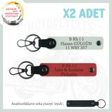 MiaWiki İsim Plaka ve Kan Grubu Yazılı Anahtarlık Set, Standart, MH-KAN-MT-8927x2, Nar Çiçeği-Beyaz-siyah, üniseks-yetişkin