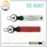 MiaWiki İsim Plaka ve Kan Grubu Yazılı Anahtarlık Set, Standart, MH-KAN-MT-8928x2, Nar Çiçeği-Beyaz-sütlü kahve, üniseks-yetişkin