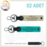 MiaWiki İsim Plaka ve Kan Grubu Yazılı Anahtarlık Set, Standart, MH-KAN-MT-9665x2, Koyu Turkuaz-Sütlü Kahve-siyah, üniseks-yetişkin