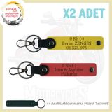 MiaWiki İsim Plaka ve Kan Grubu Yazılı Anahtarlık Seti, Standart, MH-KAN-MT-10983x2, Nar Çiçeği-Sarı-lacivert, üniseks-yetişkin