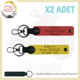 MiaWiki İsim Plaka ve Kan Grubu Yazılı Anahtarlık Seti, Standart, MH-KAN-MT-7983x2, Nar Çiçeği-Sarı-lacivert, üniseks-yetişkin