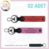 MiaWiki İsim Plaka ve Kan Grubu Yazılı Anahtarlık, Standart, MH-KAN-MT-10974x2, Nar Çiçeği-Pembe-siyah, üniseks-yetişkin