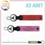 MiaWiki İsim Plaka ve Kan Grubu Yazılı Anahtarlık, Standart, MH-KAN-MT-5975x2, Nar Çiçeği-Pembe-sütlü kahve, kadın