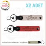 MiaWiki İsim Plaka ve Kan Grubu Yazılı Anahtarlık, Standart, MH-KAN-MT-6980x2, Nar Çiçeği-Pudra-sütlü kahve, üniseks-yetişkin