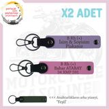 MiaWiki İsim Plaka ve Kan Grubu Yazılı Anahtarlık, Standart, MH-KAN-MT-7881x2, Mor Menekşe-Pembe-yeşil, üniseks-yetişkin